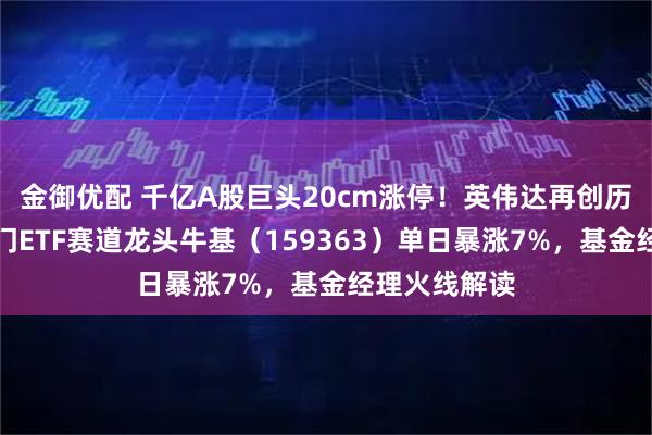 金御优配 千亿A股巨头20cm涨停！英伟达再创历史新高！热门ETF赛道龙头牛基（159363）单日暴涨7%，基金经理火线解读